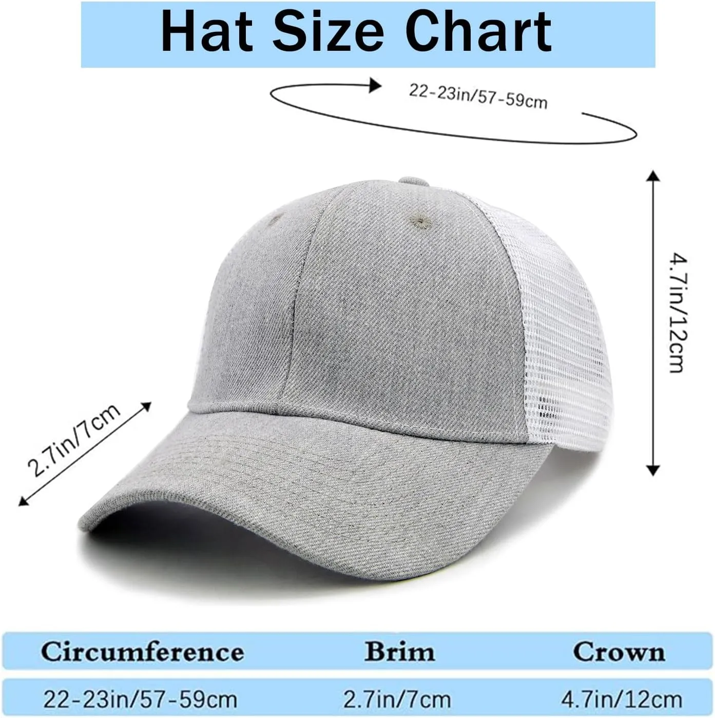 2-Pack Breathable Mesh Snapback Trucker Hats, Adjustable Baseball Caps for Men Women, Cotton-Poly Twill Outdoor
