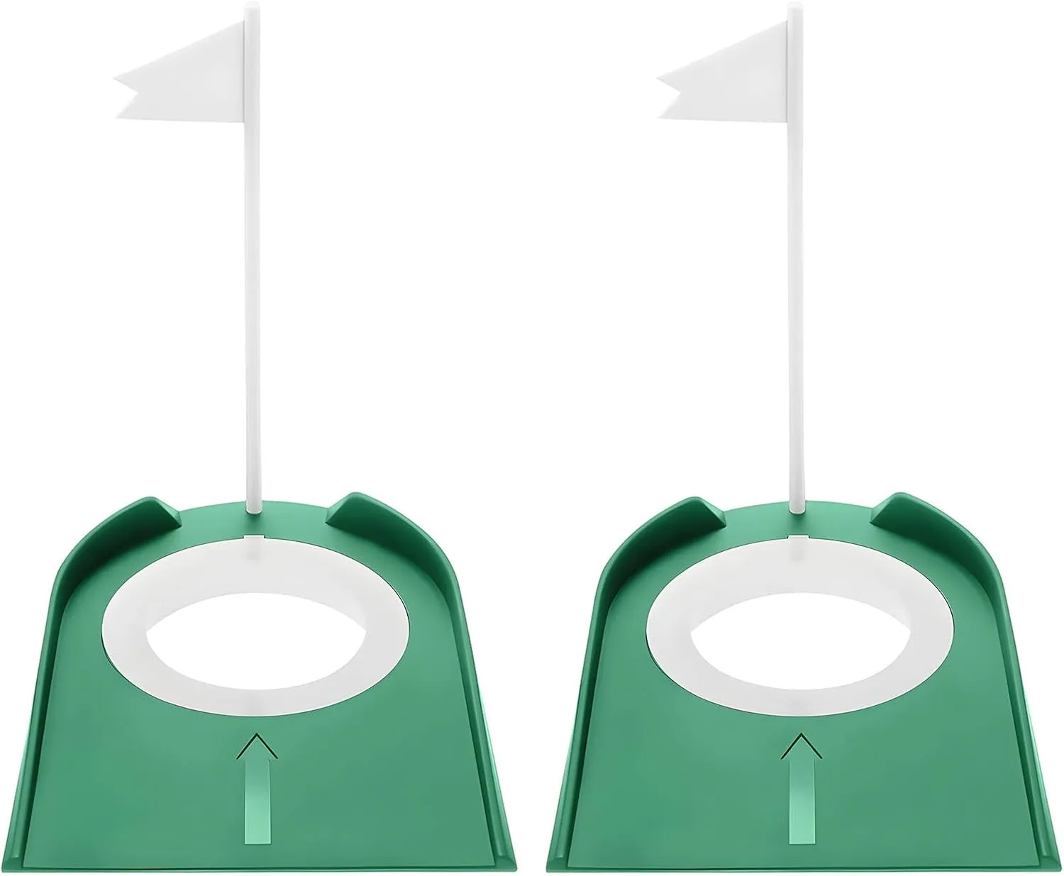 2 Pack Golf Putting Cup with Flag, Plastic Golf Putting Practice Training Aids Indoor Golf Putting Green Hole Golf Putter Regulation Cup for Men Women Kids Home Office Backyard Lawn Golfing