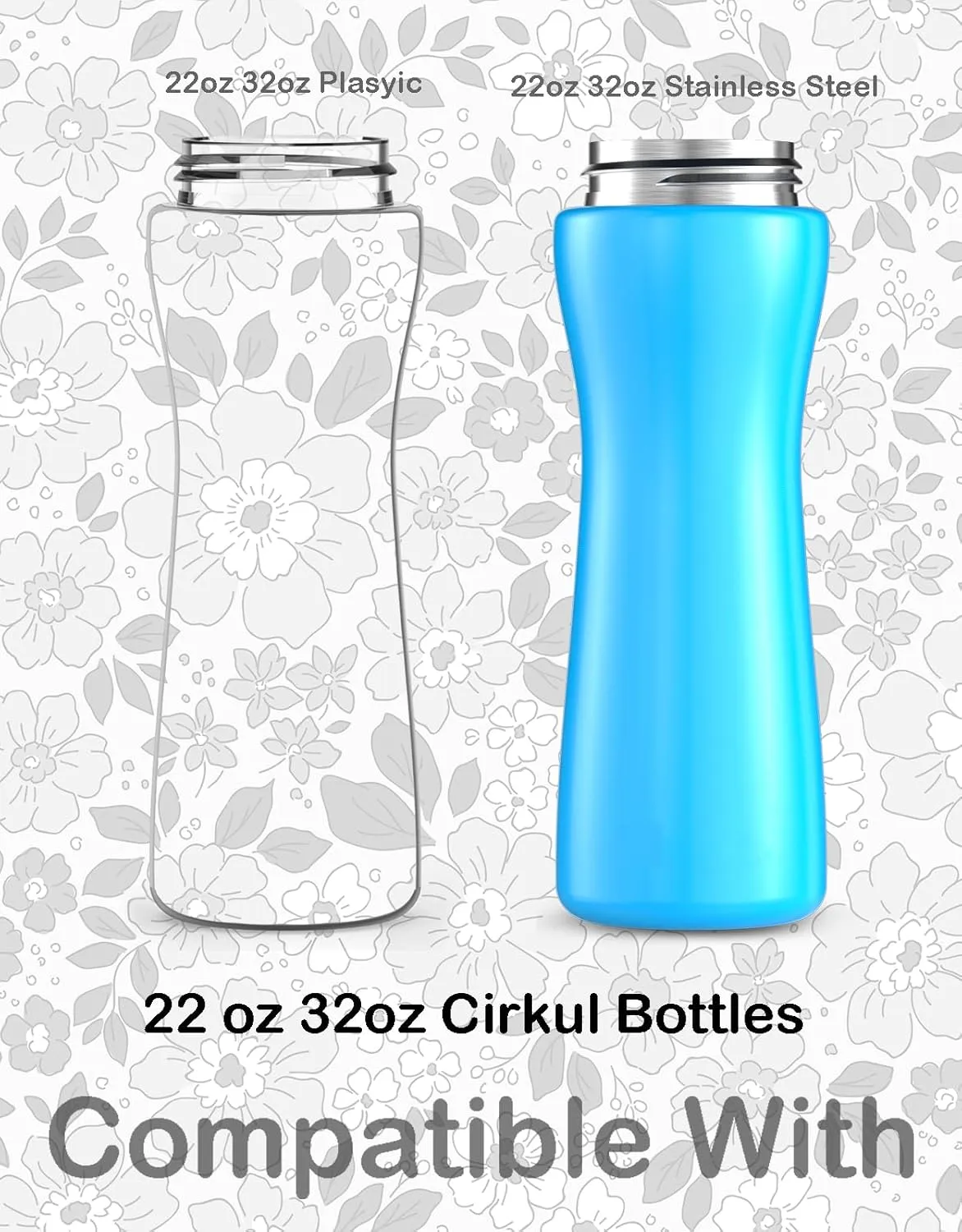 32oz Cute Printed Sleeve Compatible With Cirkul Water Bottle For Plastic And Stainless Steel Bottles 32oz Neoprene Sweat-Wicking Material Insulated Cover Designed With Handles (Snow Mountain)
