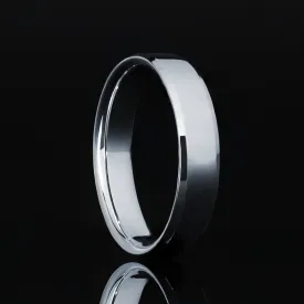 Elegant 5mm Beveled Platinum Wedding Band Ring