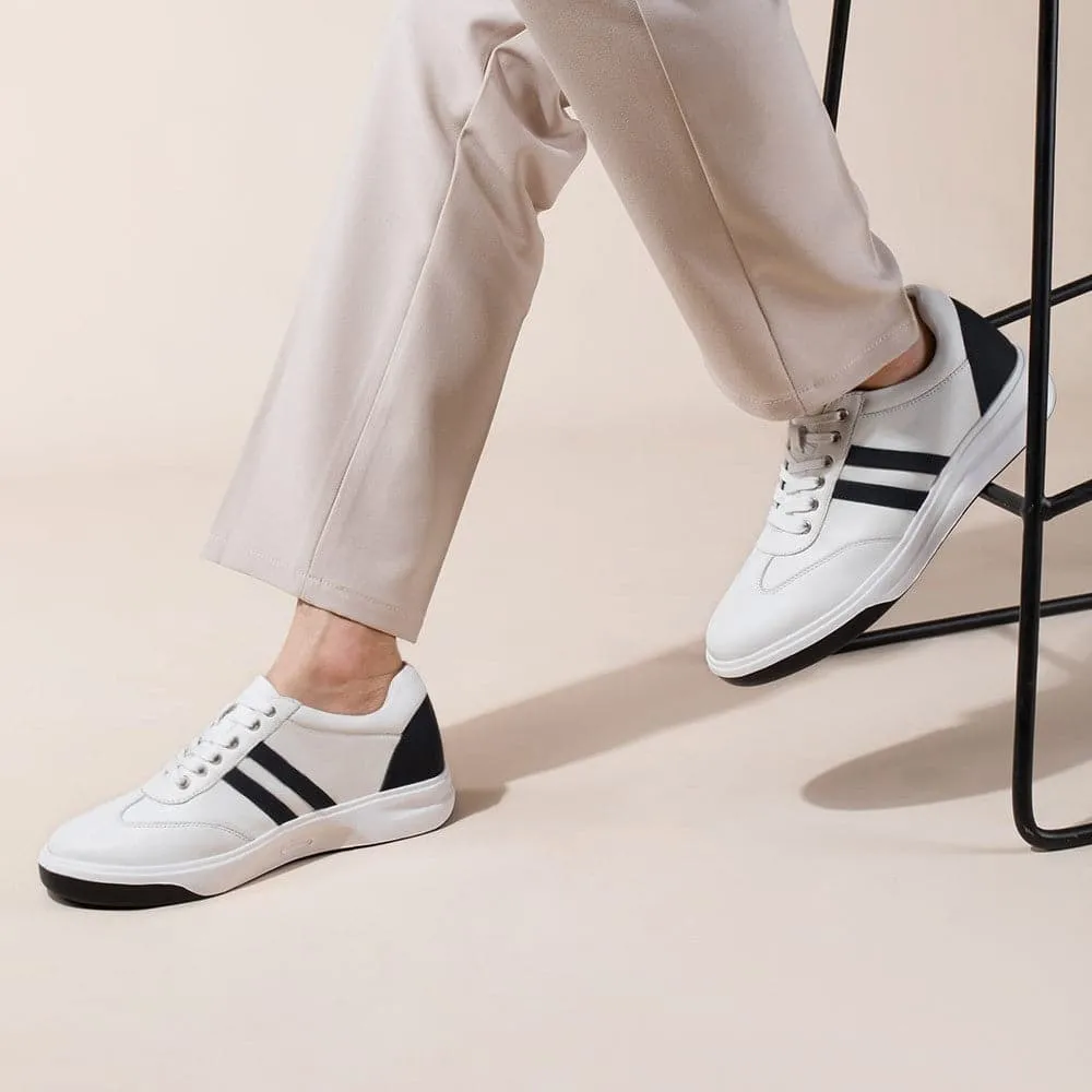 7 CM / 2.76 Inches CMR CHAMARIPA Elevator Sneakers - Height Enhancing Shoes - Casual Men's White Sneakers