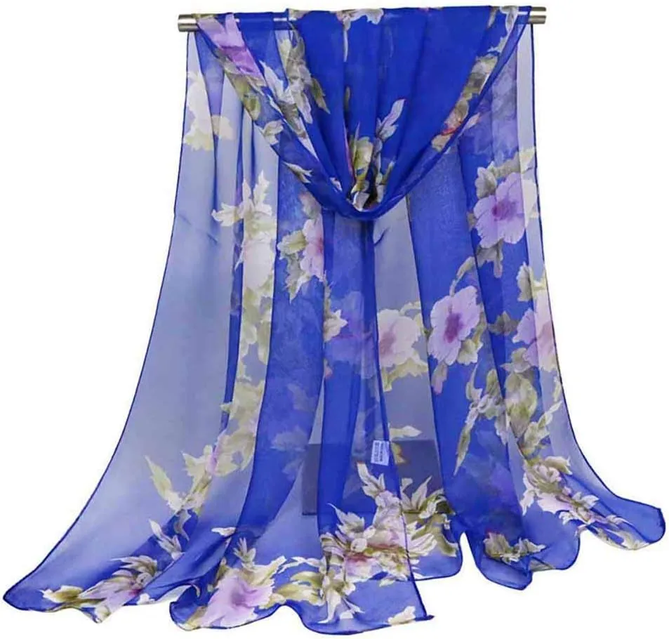 Acotavie Scarfs for Women Lightweight Print Floral Pattern Scarf Fashion Scarves Sunscreen Wraps Shawls