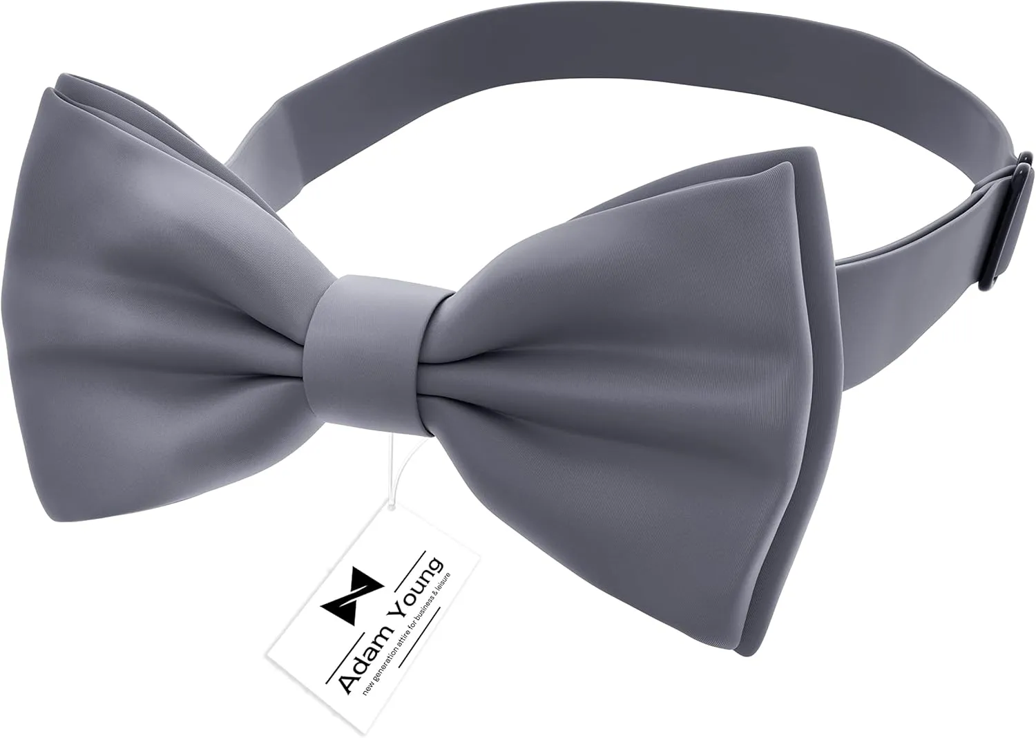 Adam Young Men's Bow Ties with Handkerchief & Cufflinks Pre-Tied Style Formal Satin Classic Bowtie for Tuxedo Faux Silk