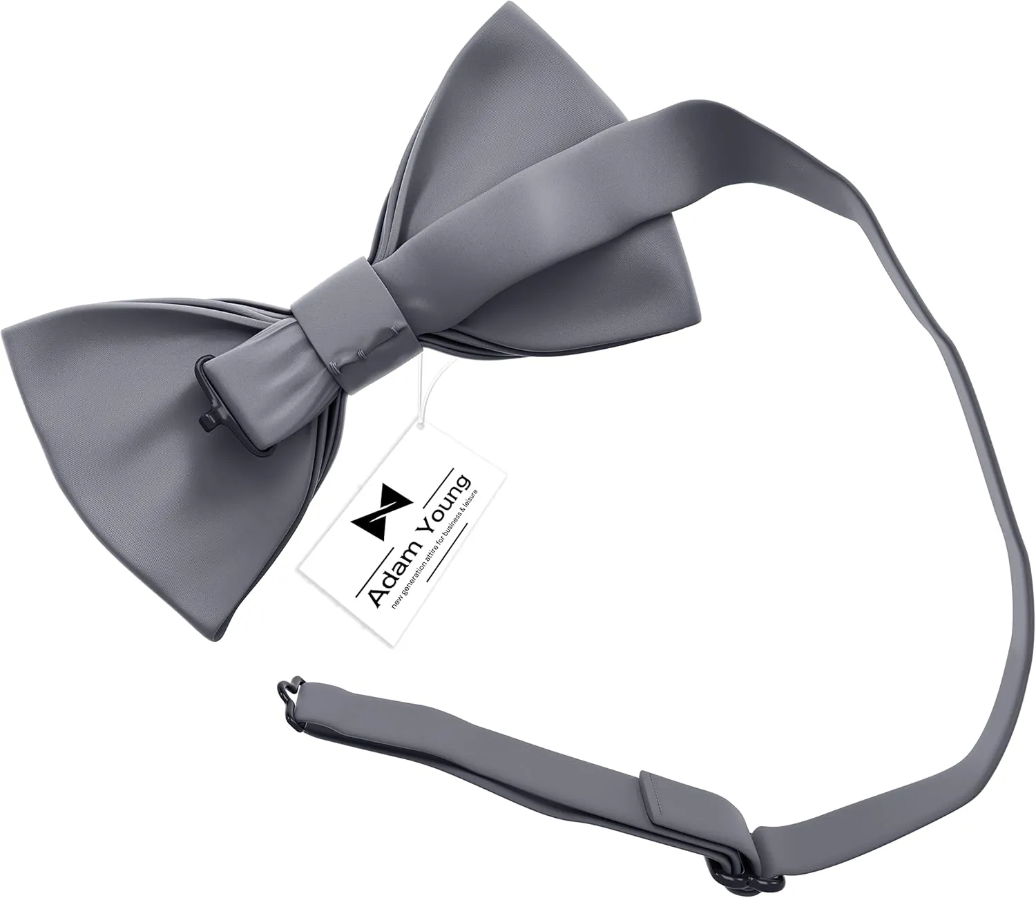 Adam Young Men's Bow Ties with Handkerchief & Cufflinks Pre-Tied Style Formal Satin Classic Bowtie for Tuxedo Faux Silk
