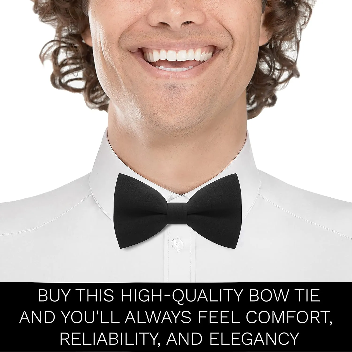 Bow Tie House Classic Pre-Tied Soft Crape Bow Tie for Wedding Formal Events Solid Tuxedo for Adults & Children