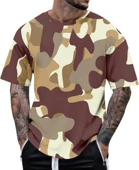 Casual Summer Camouflage Short Sleeve Shirt Plus Size Outdoor Fashion Tees Trendy Blouse T Shirt