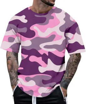 Casual Summer Camouflage Short Sleeve Shirt Plus Size Outdoor Fashion Tees Trendy Blouse T Shirt