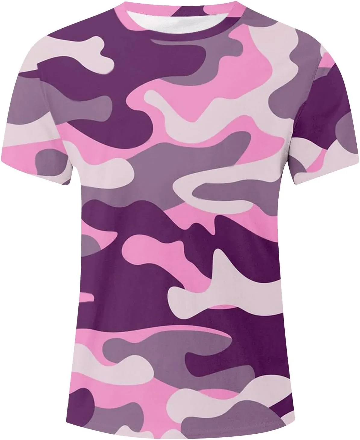 Casual Summer Camouflage Short Sleeve Shirt Plus Size Outdoor Fashion Tees Trendy Blouse T Shirt