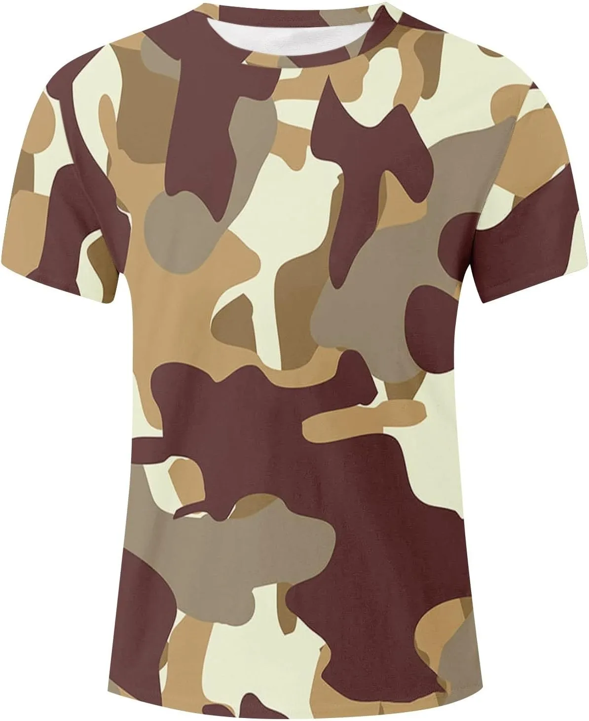Casual Summer Camouflage Short Sleeve Shirt Plus Size Outdoor Fashion Tees Trendy Blouse T Shirt