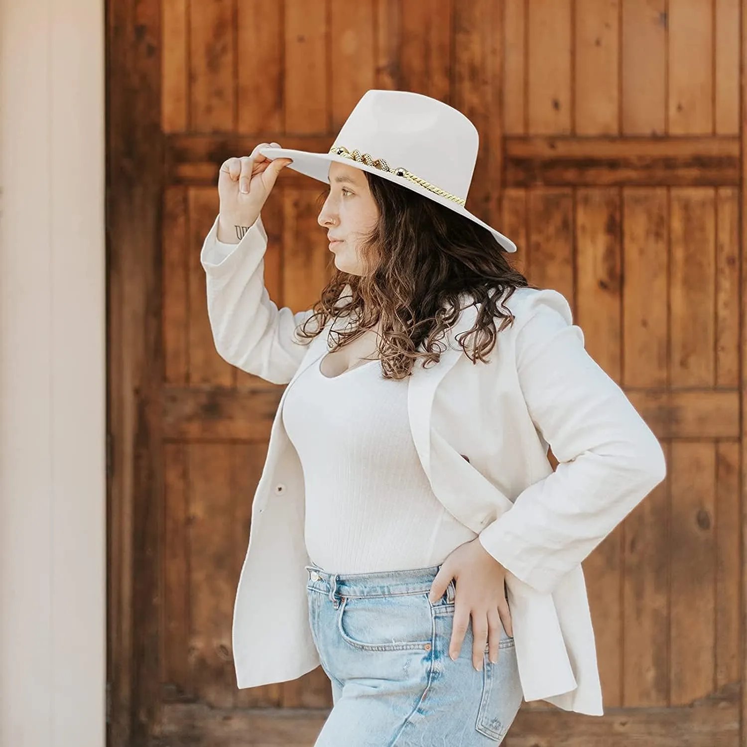 Classic Fedora Hats for Men Women Wide Brim Hat Panama Dress Fedora Hat Black Fedora Hats for Women