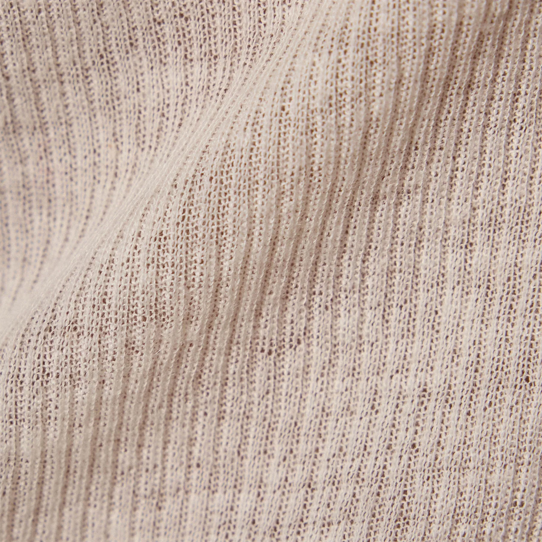 Ivory Ribbed Crew Neck Sweater - Cotton Cashmere Blend