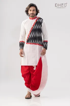 Elegant Mens Kurta and Dhoti Set by Damodar - Traditional Ethnic Wear Option