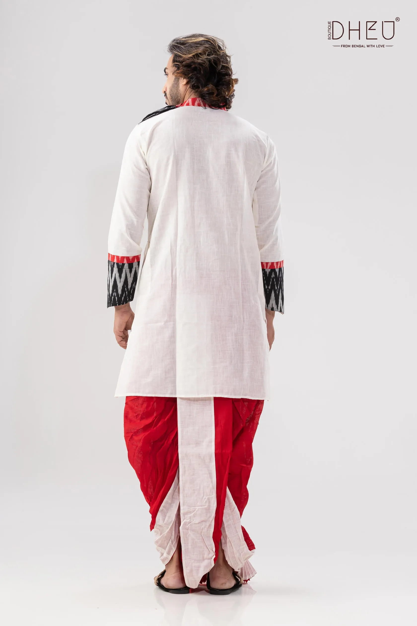 Elegant Mens Kurta and Dhoti Set by Damodar - Traditional Ethnic Wear Option