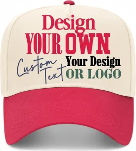 Design Your Own Custom Vintage Trucker Hat | Upload Text, Logo, Or Image | Premium Snapback Baseball Hat for Men & Women