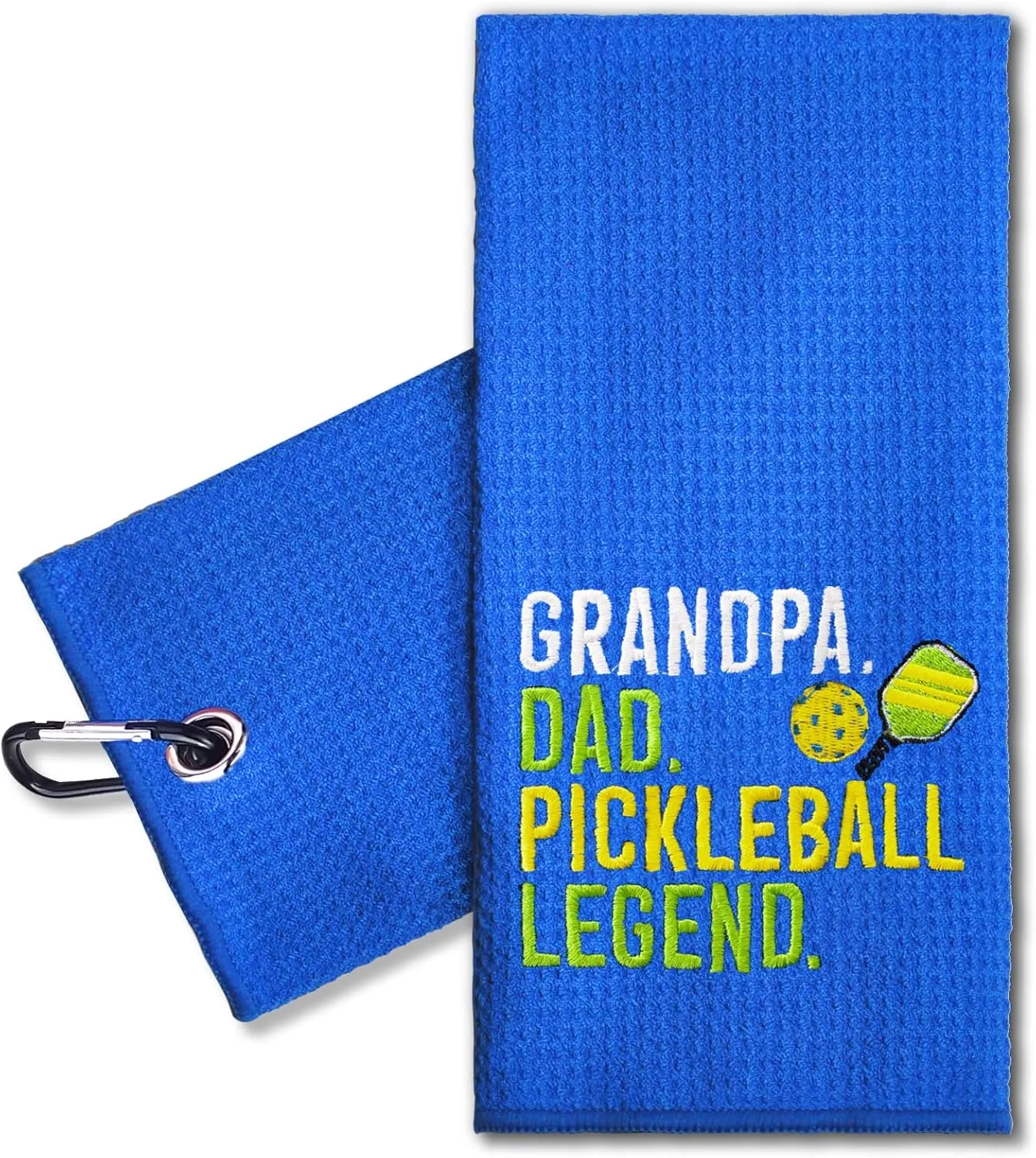ERHACHAIJIA Grandpa Dad Pickleball Legend Embroidered Pickleball Sports Towel with Clip. Funny Pickleball Gifts for Men Dad Uncle Grandpa Pickleball Lover, Birthday Retirement