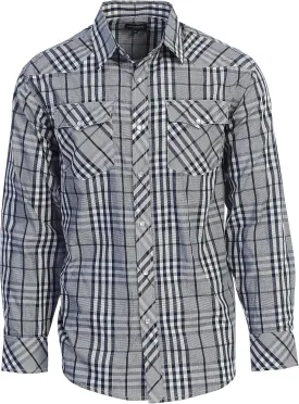 Gioberti Men's Western Plaid Long Sleeve Shirt with Pearl Snap-on