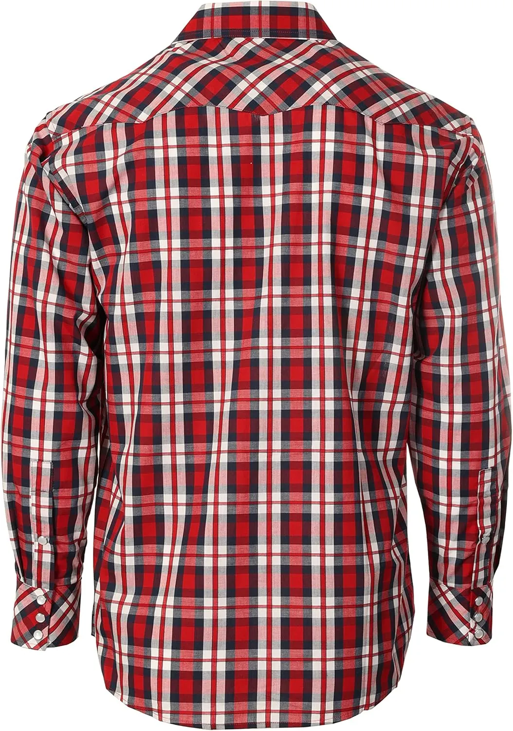 Gioberti Men's Western Plaid Long Sleeve Shirt with Pearl Snap-on