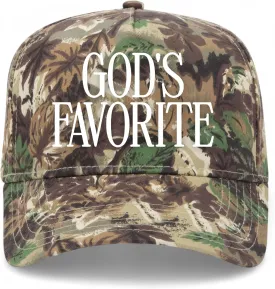 God's Favorite Camo Vintage Trucker Hat | Premium Snapback Baseball Hat for Men & Women