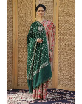 Green Check Jaldaar Pashmina Shawl