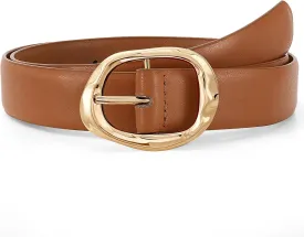 JASGOOD Women Leather Belt for Jeans Pants Ladies Casual Waist Belt Fashion Women Belt with Gold Buckle