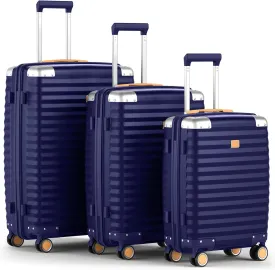 Joyway Luggage Set 3 Piece with TSA Lock and Spinner Wheels, PP Hard Shell Suitcase Set with Corner Protectors for Travel (Blue, 3 Piece set)
