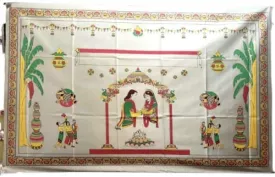 Kamini Enterprise Cotton Antarpat Wedding Mandap Designed Antarpat |The Cloth Held in Front of The Groom| Holy Shawl (1ps)