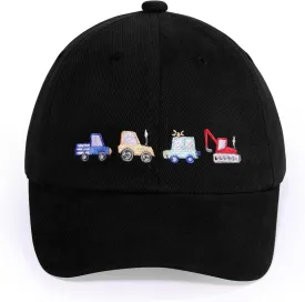 Kids Cute Car Embroidered Baseball Caps Toddler Trucker Hats Sun Protection Cap for Boys Girls 3-8 Years