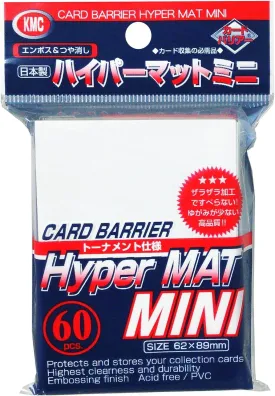 KMC Sleeves Barrier Hyper Mini Card Sleeves for Tournament (60 Piece), Matte White, 62 x 87mm (KMCMHM1621)
