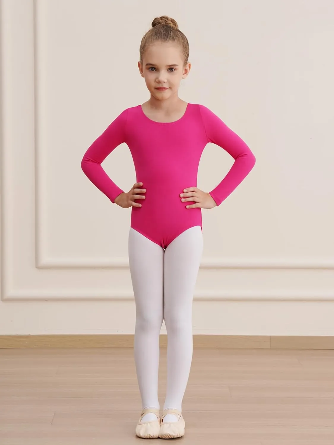 Leotards for Girls Long Sleeve Bodysuit Toddler Black Leotard Ballet Unitard Gymnastics Kids Dance Shirt