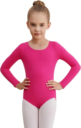 Leotards for Girls Long Sleeve Bodysuit Toddler Black Leotard Ballet Unitard Gymnastics Kids Dance Shirt