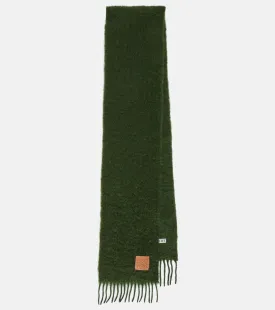 Loewe mohair anagram scarf, green
