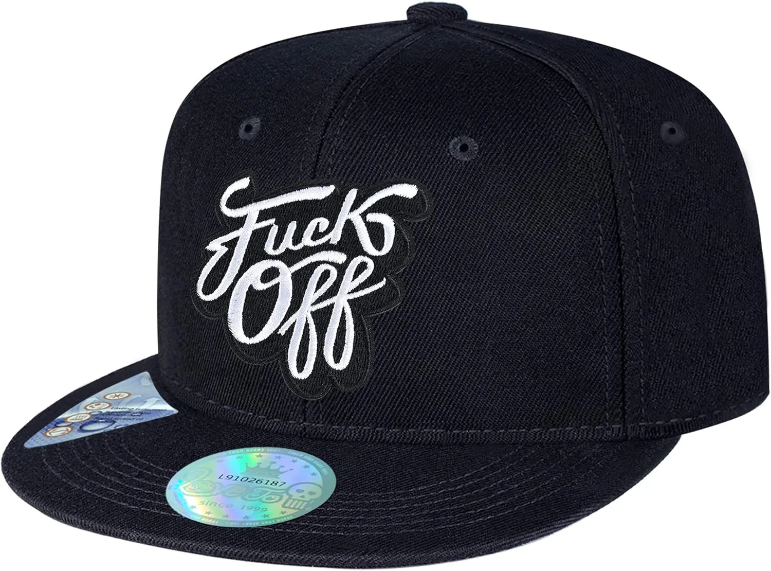 Love To Classic Black Snapback Flat Brim Hats Adjustable Style Logo Embroidery
