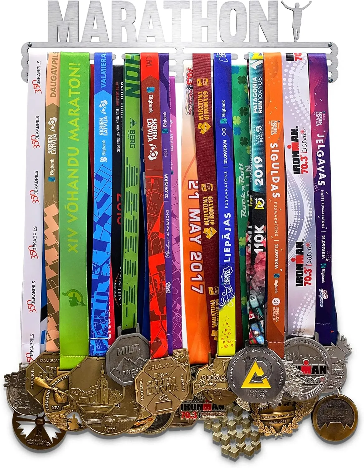 Marathon Sports Medal Hanger Display | Steel Holder Rack | Wall Mount Frame