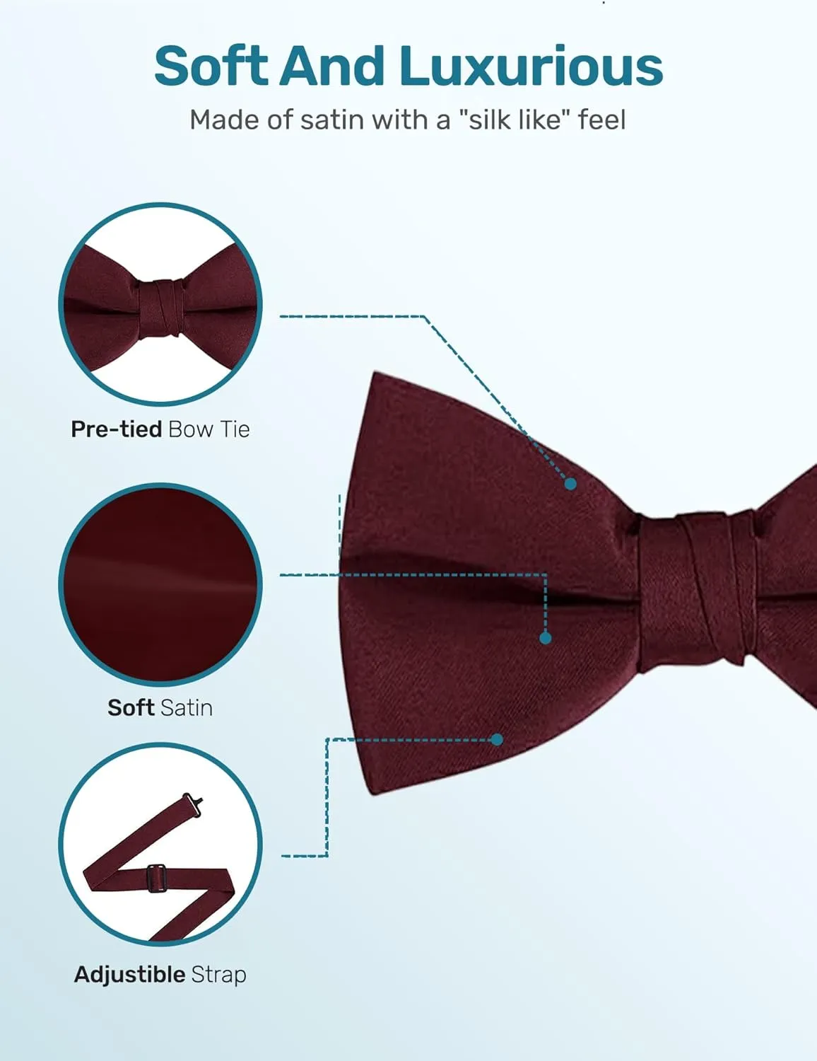 Men's Classic Pre-Tied Formal Tuxedo Bow Tie - S.H Churchill