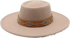 Pulcykp Women's Tweed Sombrero Felt Hat Jazz Hat Sombrero light purple gray 56-58cm
