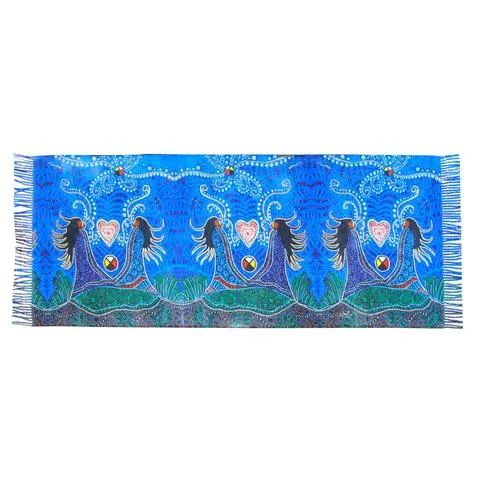 "Breath of Life" Art Print Shawl, by Métis Artist, Leah Dorion