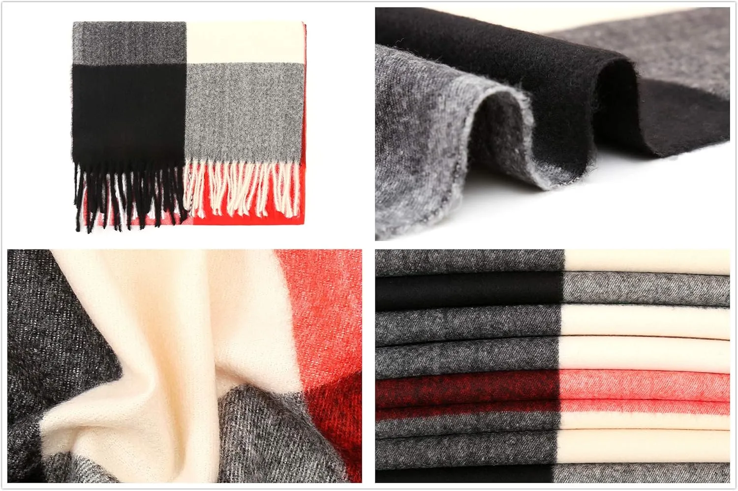 RIIQIICHY Plaid Scarfs for Women Fall Winter Scarves Pashmina Shawls and Wraps for Evening Dresses