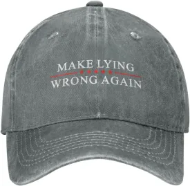 Sefgaen Make Lying Wrong Again Hat for Men Dad Hats Funny Hats