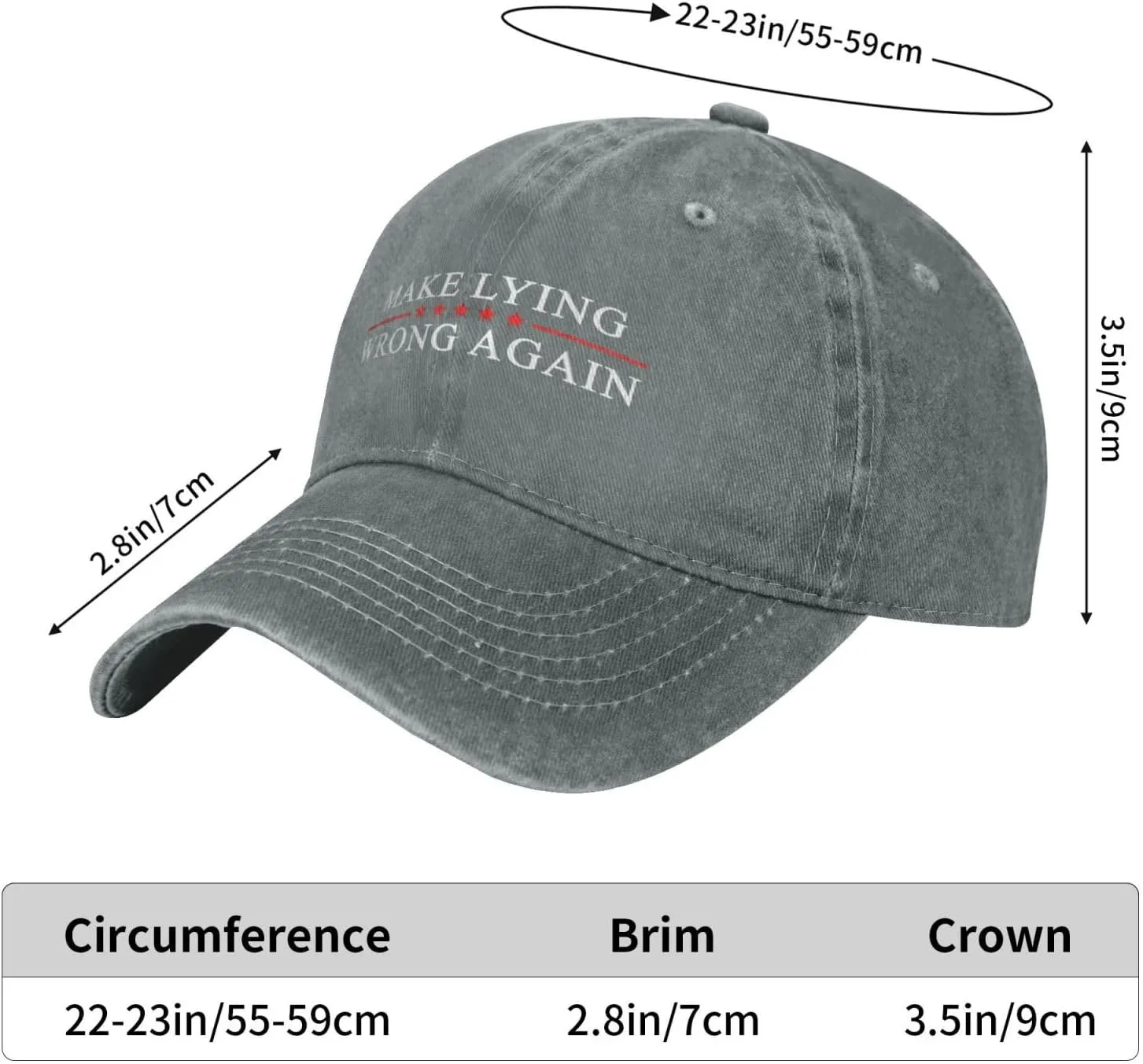 Sefgaen Make Lying Wrong Again Hat for Men Dad Hats Funny Hats