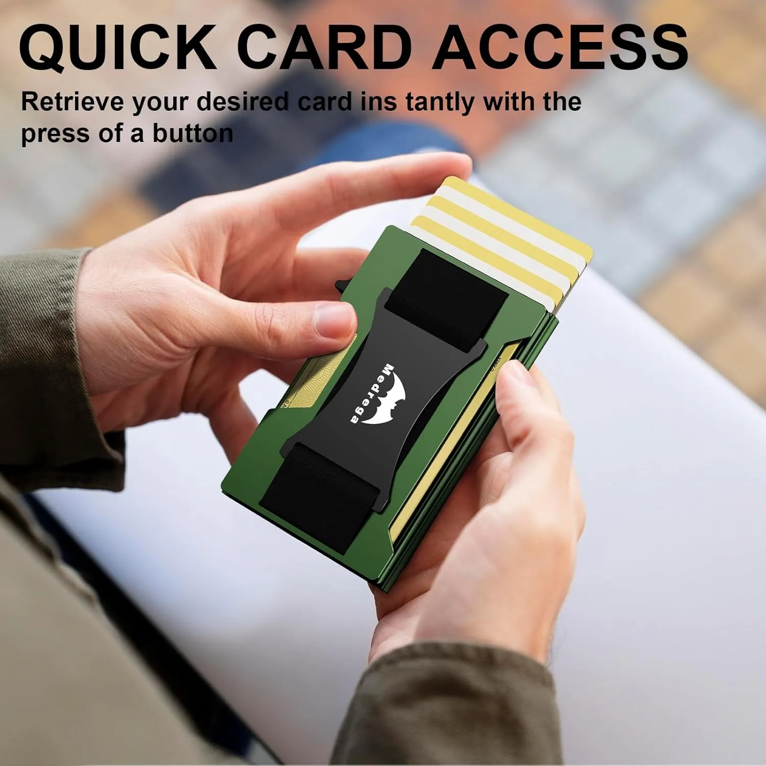 Smart Wallet for Men Slim Minimalist: Metal Pop Up Wallet - RFID Front Pocket Credit Card Holder - Gift for Male Husband at Anniversay Brithday