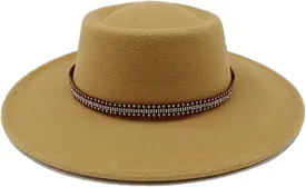 Unisex Fedora Hat Women's Jazz Hat Men's Classic Flat Top Fedora Hat