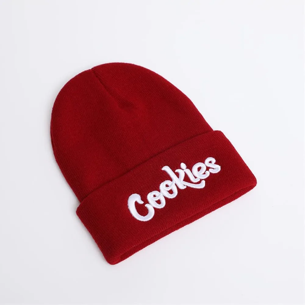Unisex Letter Embroidered Knit Beanie Cuffed Hat Adult for Women Men Winter Stretch Warm Knit Hat