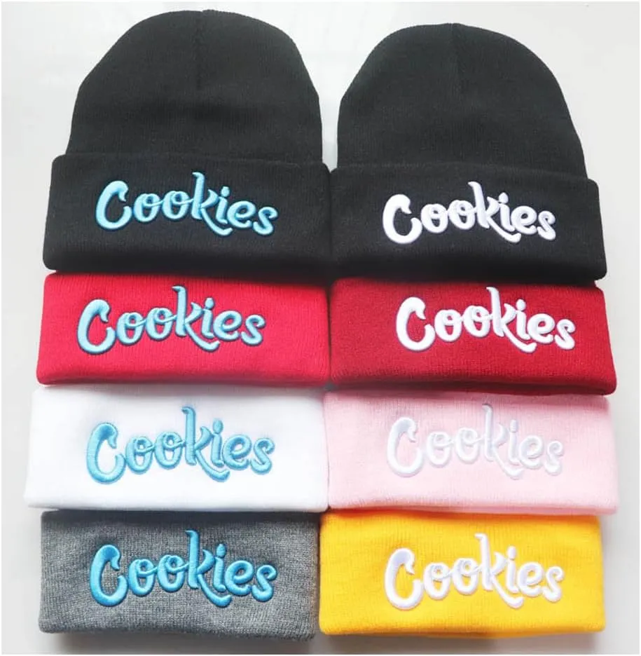 Unisex Letter Embroidered Knit Beanie Cuffed Hat Adult for Women Men Winter Stretch Warm Knit Hat