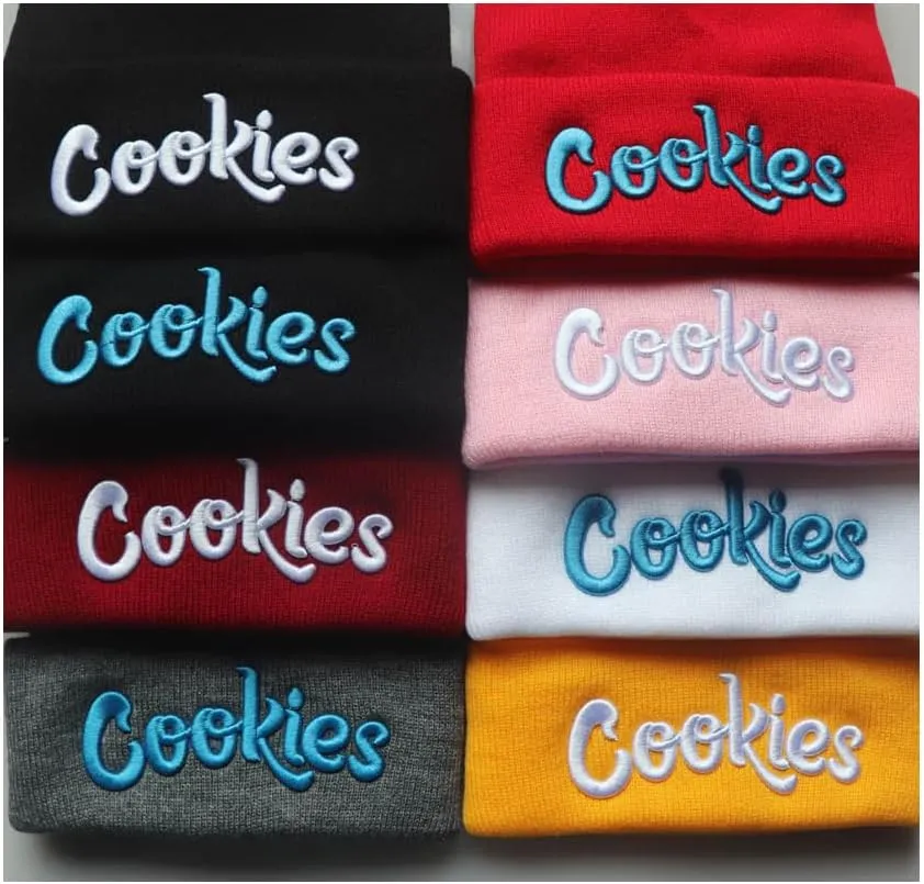 Unisex Letter Embroidered Knit Beanie Cuffed Hat Adult for Women Men Winter Stretch Warm Knit Hat