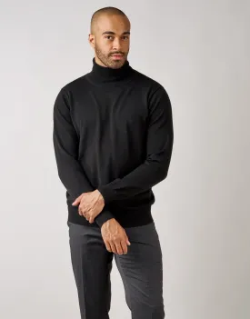 Wanaka Black Roll Neck Jersey