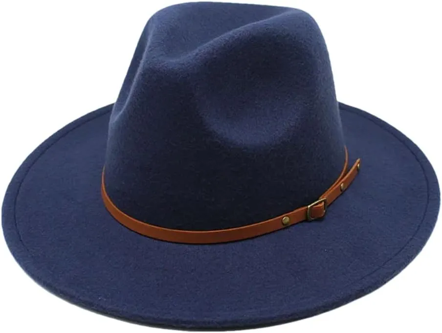 Women's Big Brimmed Fedora Hat Men and Women Panama Jazz Hat Panama Cap 4 56-58cm