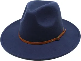 Women's Big Brimmed Fedora Hat Men and Women Panama Jazz Hat Panama Cap 4 56-58cm