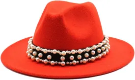 Women's Fedoras Wool Hat Classic Jazz Hat Travel Men's Wild Brim Hat Outdoor 10 59-61cm