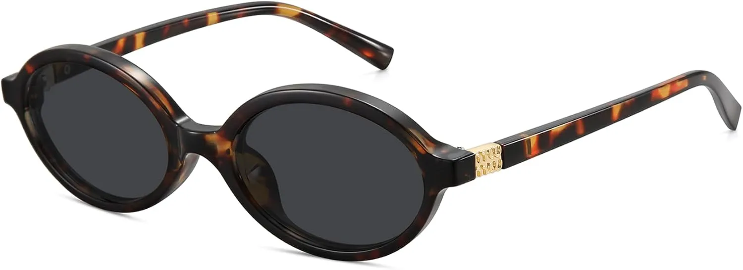 WOWSUN Retro Oval Sunglasses Womens Trendy Sun Glasses Sunnies UV400 Protection